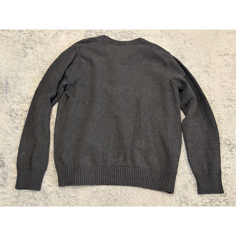 Eddie Bauer Henley Sweater Mens XL Cotton Gray Heavyweight Long Sleeve Pullover - Picture 5 of 5